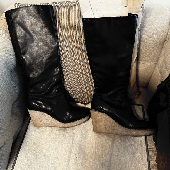 Pierre Hardy High Leather Wedge Boot , size 40 France, size 9 US - Picture 1 of 5
